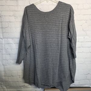 Soho Gray Knit Sweater Ties In Back